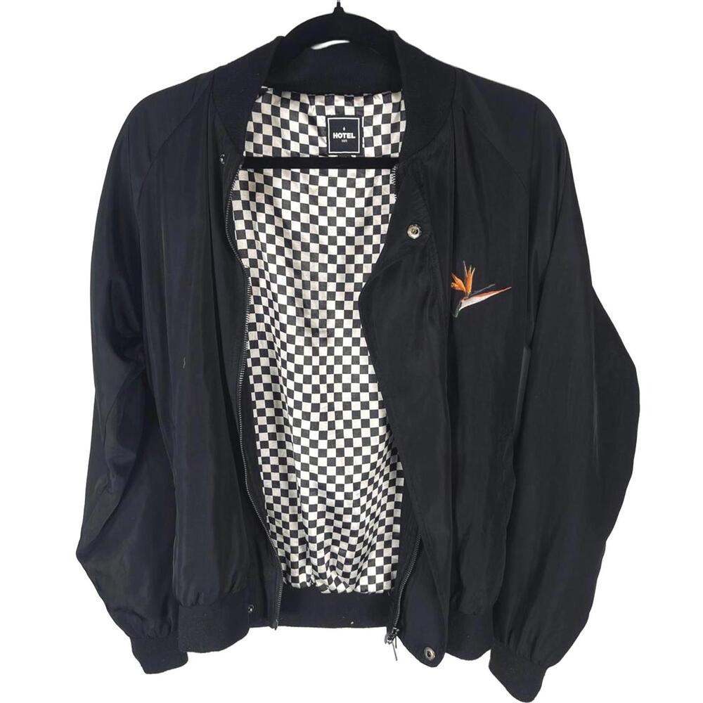 Hotel 1171 Retro Paradise Hotel Satin Bomber Jacket •Streetwear • Size XS